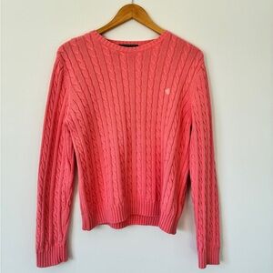 Ralph Lauren Coral Cable Knit Sweater